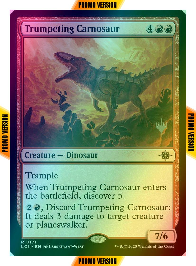 Trumpeting Carnosaur [171p] [Promo Pack] [The Lost Caverns of Ixalan: Promos] [Foil]