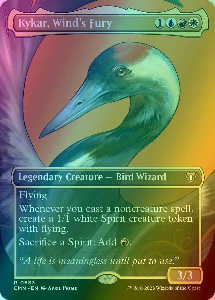 Kykar, Wind's Fury [683] [Borderless] [Profile] [Commander Masters] [Foil]