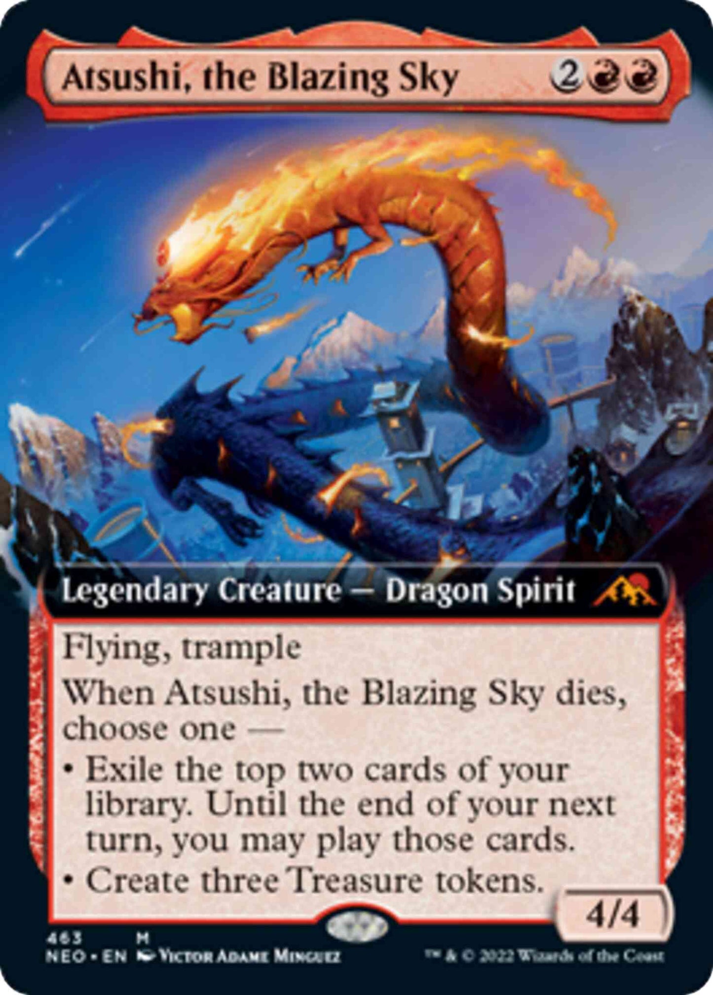 Atsushi, the Blazing Sky [463] [Extended Art] [Kamigawa: Neon Dynasty] [Non-Foil]
