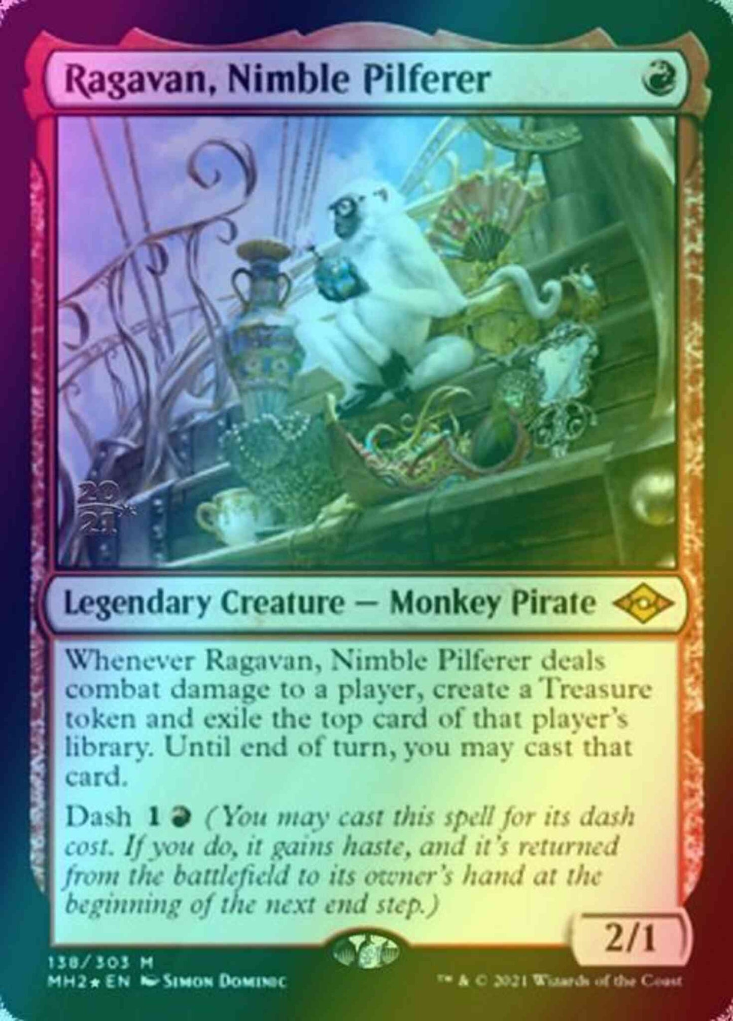 Ragavan, Nimble Pilferer [Prerelease] [138S] [Modern Horizons 2 Promos] [Foil]