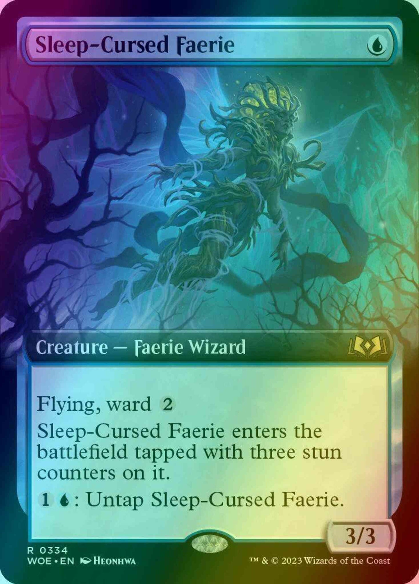 Sleep-Cursed Faerie [334] [Extended Art] [Wilds of Eldraine] [Foil]