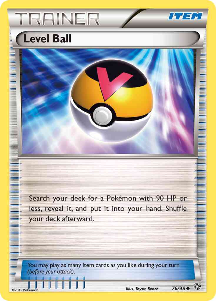 Level Ball - 76/98 - Uncommon [xy7-76] [Reverse Holo]