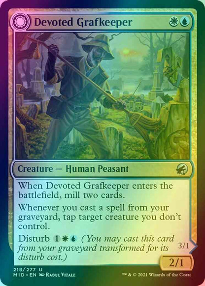 Devoted Grafkeeper // Departed Soulkeeper [218] [Innistrad: Midnight Hunt] [Foil]