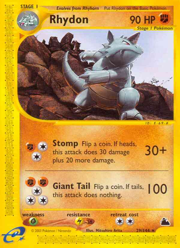 Rhydon - 29/144 - Rare [ecard3-29] [Reverse Holo]
