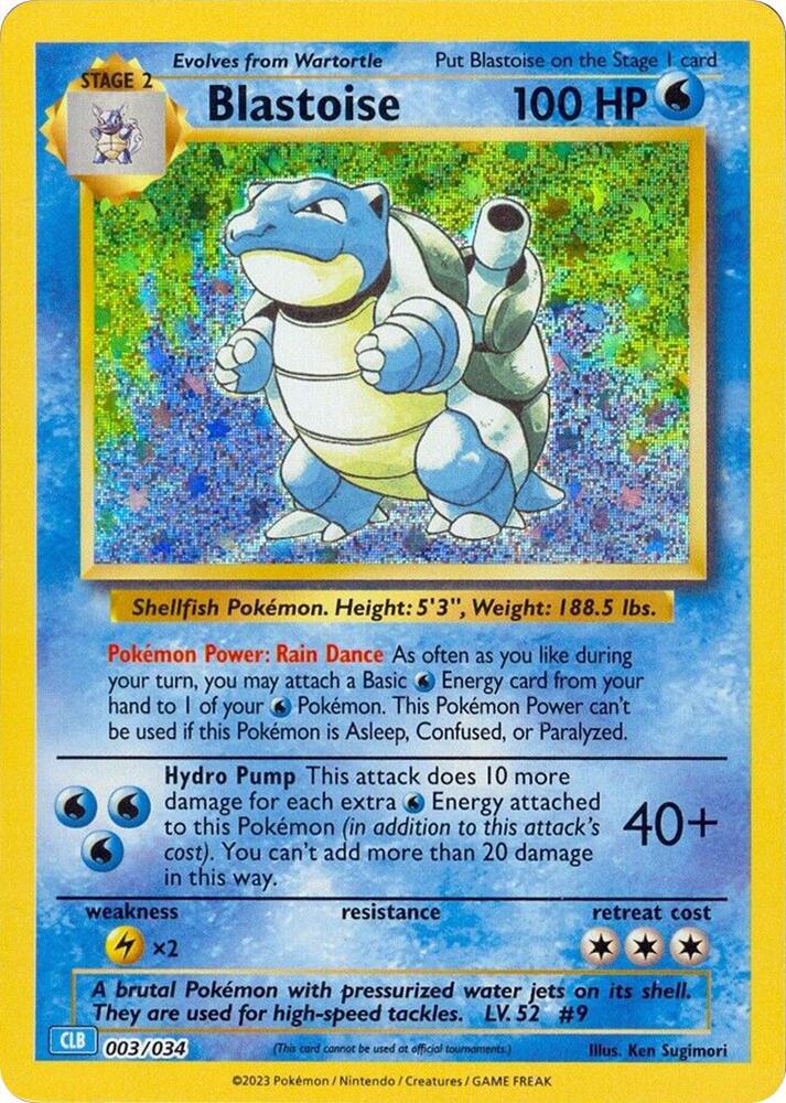 Blastoise - 003/034 - Promo - CLB [tcgc-CLB003] [Holo]