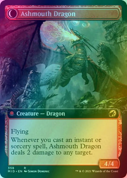Smoldering Egg // Ashmouth Dragon [358] [Extended Art] [Innistrad: Midnight Hunt] [Foil]