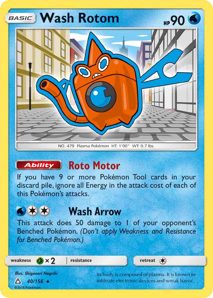 Wash Rotom - 40/156 - Rare [sm5-40] [Non-Holo]