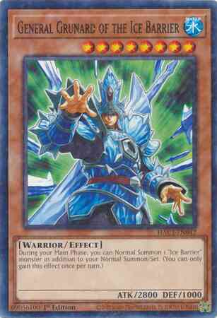 General Grunard of the Ice Barrier - HAC1-EN042 - Duel Terminal Normal Parallel Rare - 1st Edition