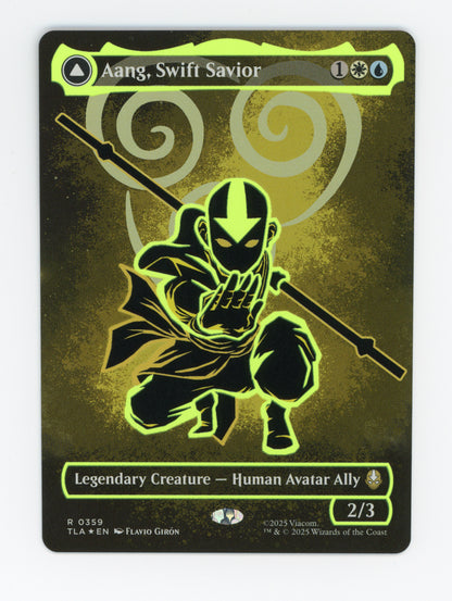 Aang, Swift Savior // Aang and La, Ocean's Fury — Borderless|Battle Pose|Neon Ink — ID 19668