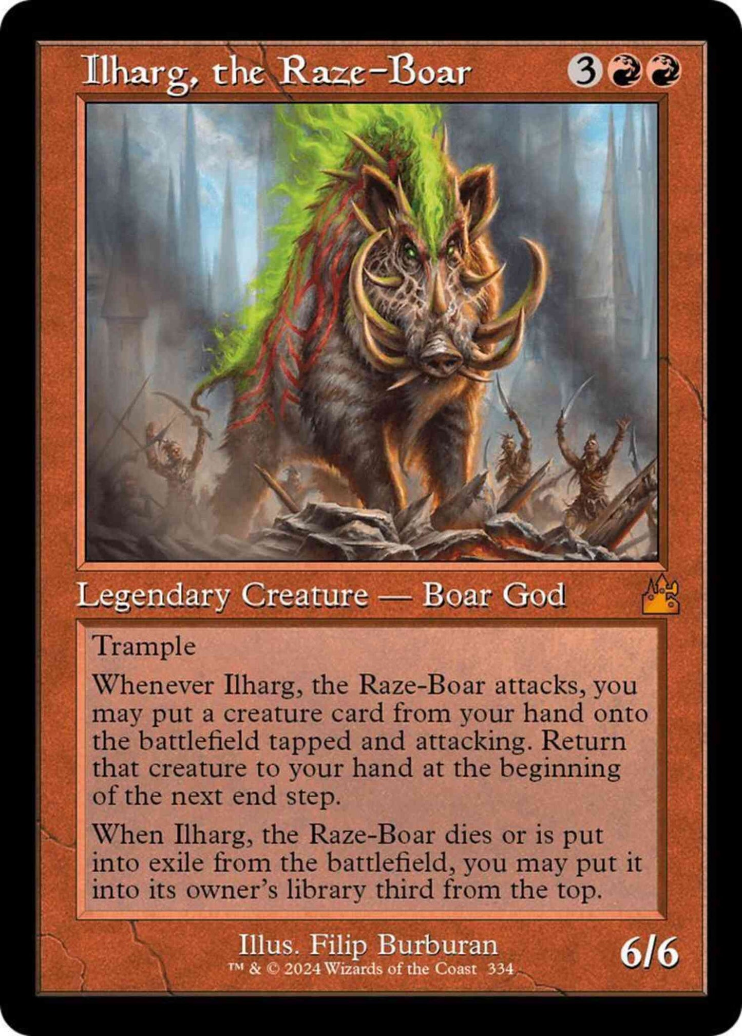 Ilharg, the Raze-Boar [334] [Retro Frame] [Ravnica Remastered] [Non-Foil]