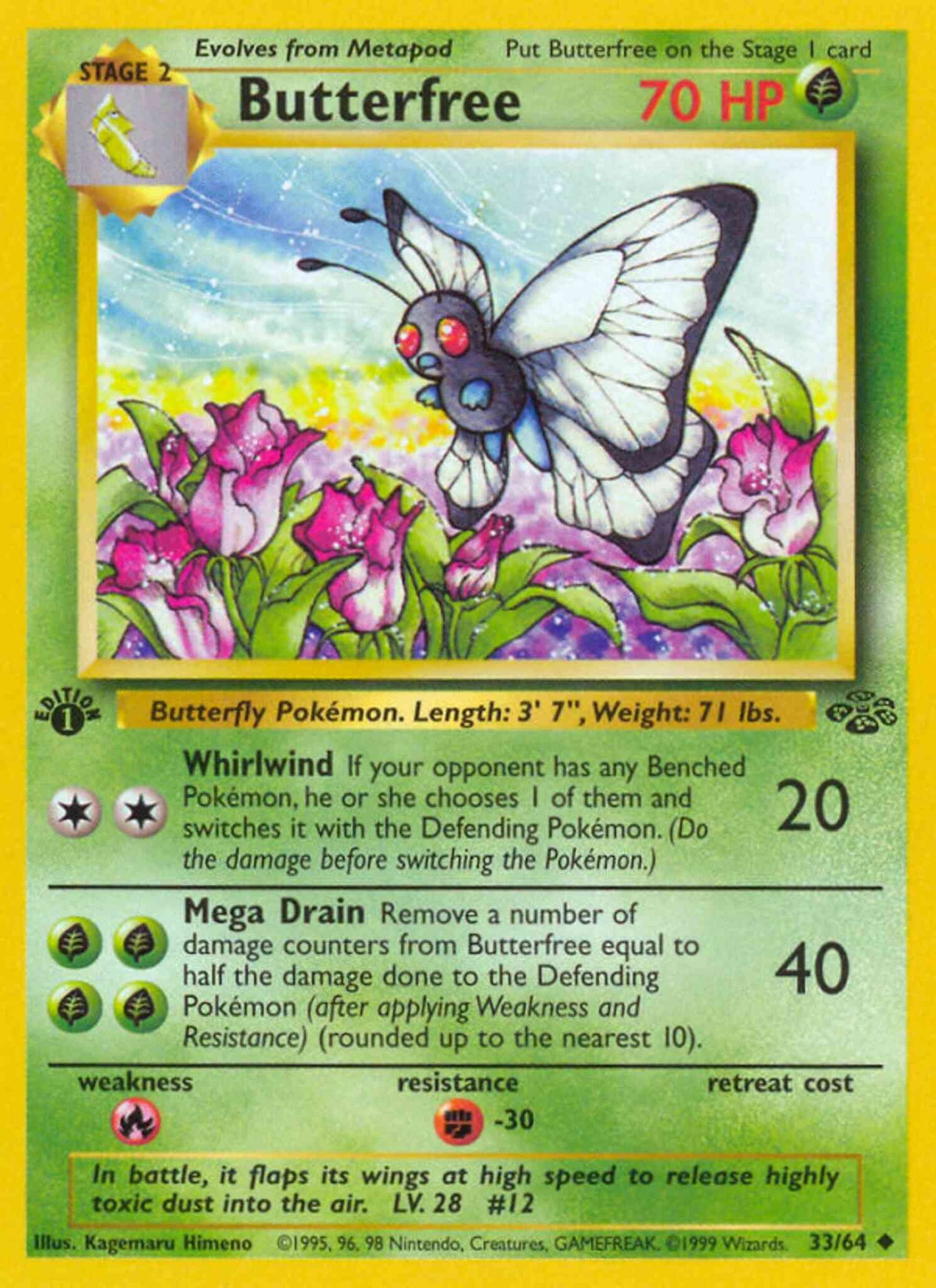 Butterfree - 33/64 - Uncommon - 1st Edition [base2-33] [Non-Holo]