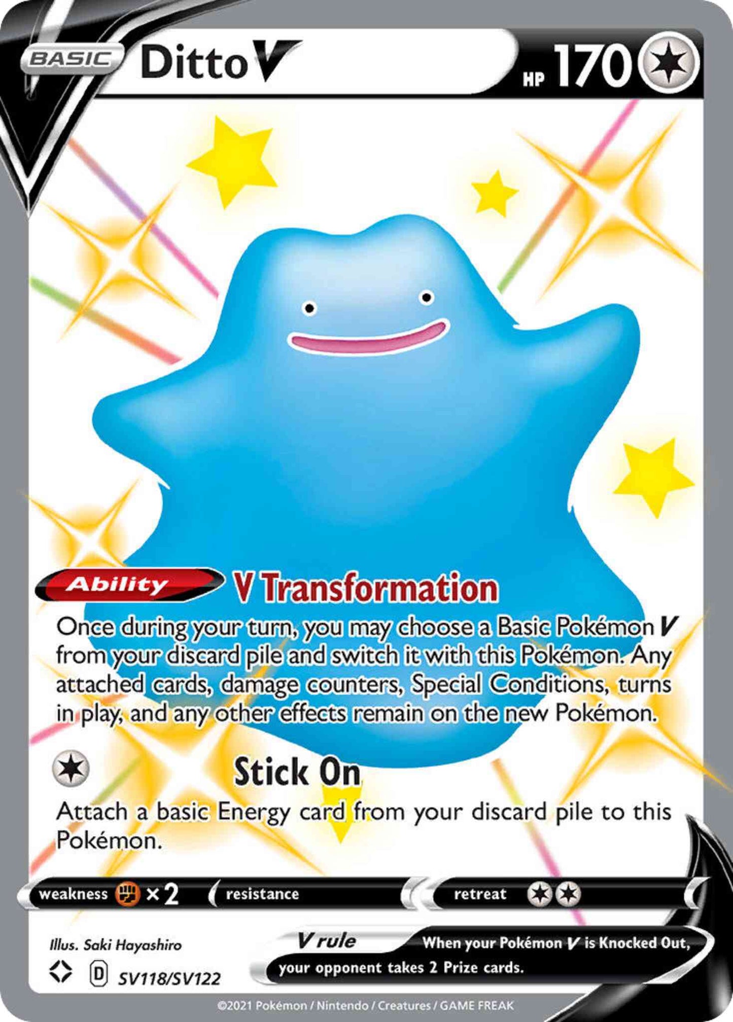 Ditto V - SV118/SV122 - Rare Holo V [swsh45sv-SV118] [Ultra]