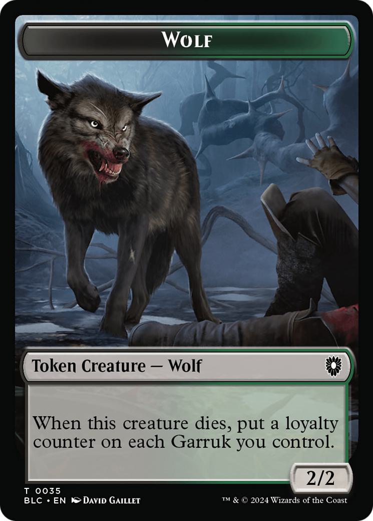Human Soldier Token (07) // Wolf Token (35) [Bloomburrow: Commander: Tokens] [Non-Foil]