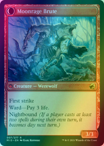 Brutal Cathar // Moonrage Brute [7] [Innistrad: Midnight Hunt] [Foil]