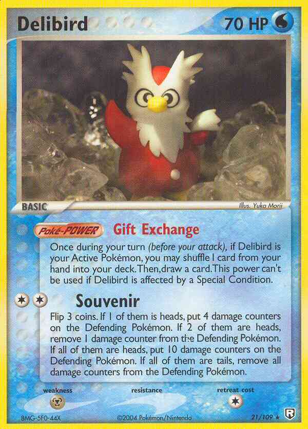 Delibird - 21/109 - Rare [ex7-21] [Reverse Holo]