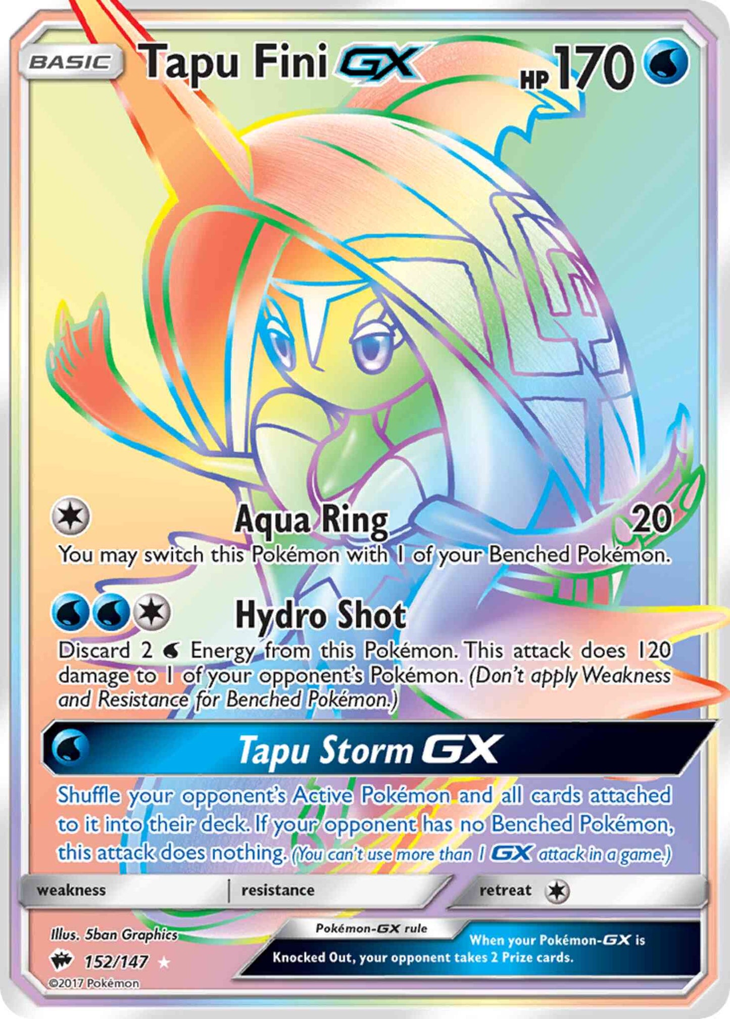 Tapu Fini-GX - 152/147 - Rare Secret [sm3-152] [Secret]