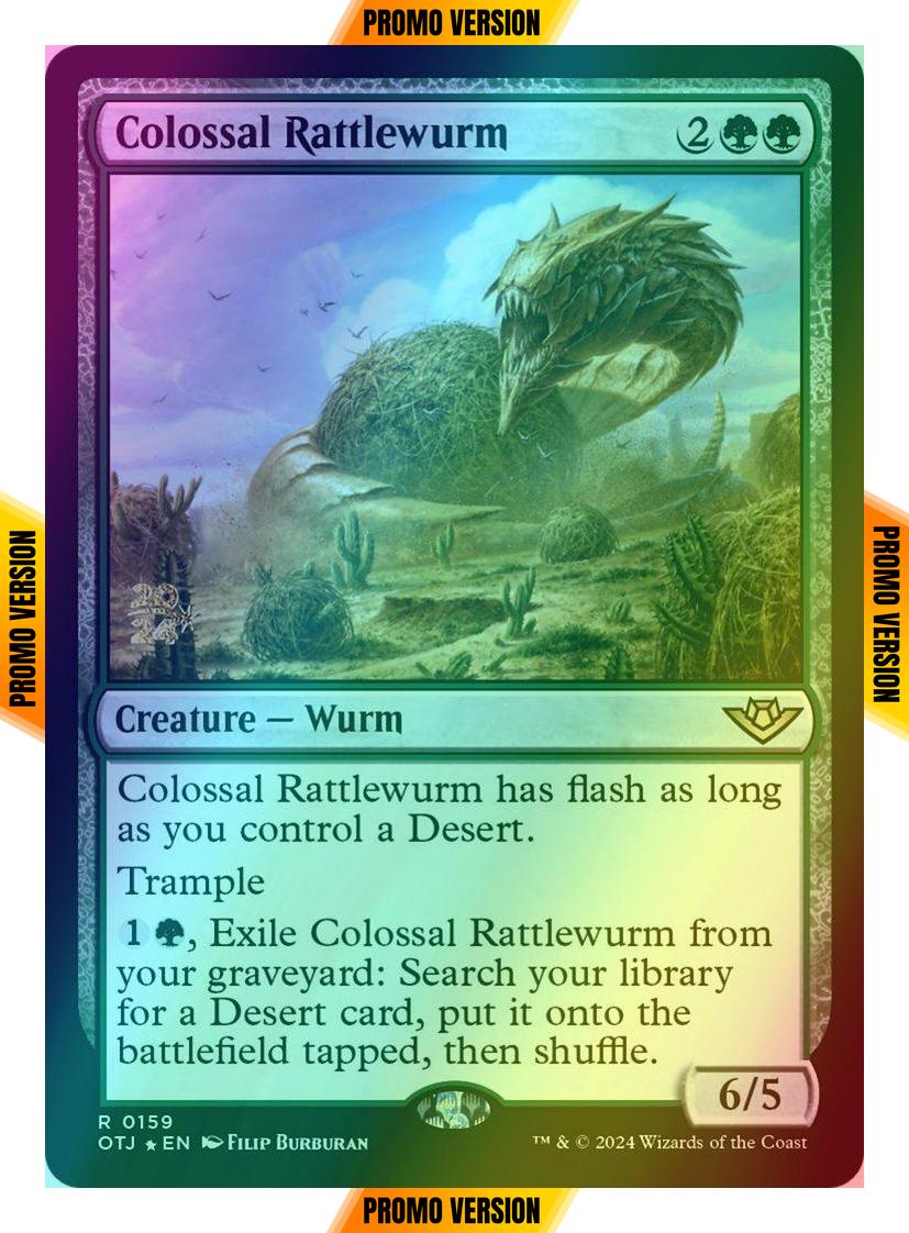 Colossal Rattlewurm [159s] [Prerelease] [Outlaws of Thunder Junction: Promos] [Foil]