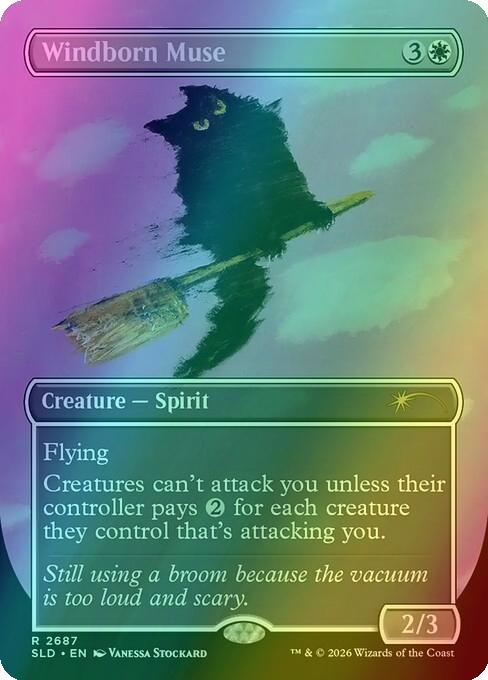 Windborn Muse [2687] [Borderless] [Purr Majesty] [Secret Lair Drop] [Foil]