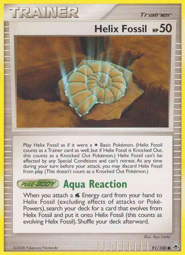 Helix Fossil - 91/100 - Common [dp5-91] [Reverse Holo]