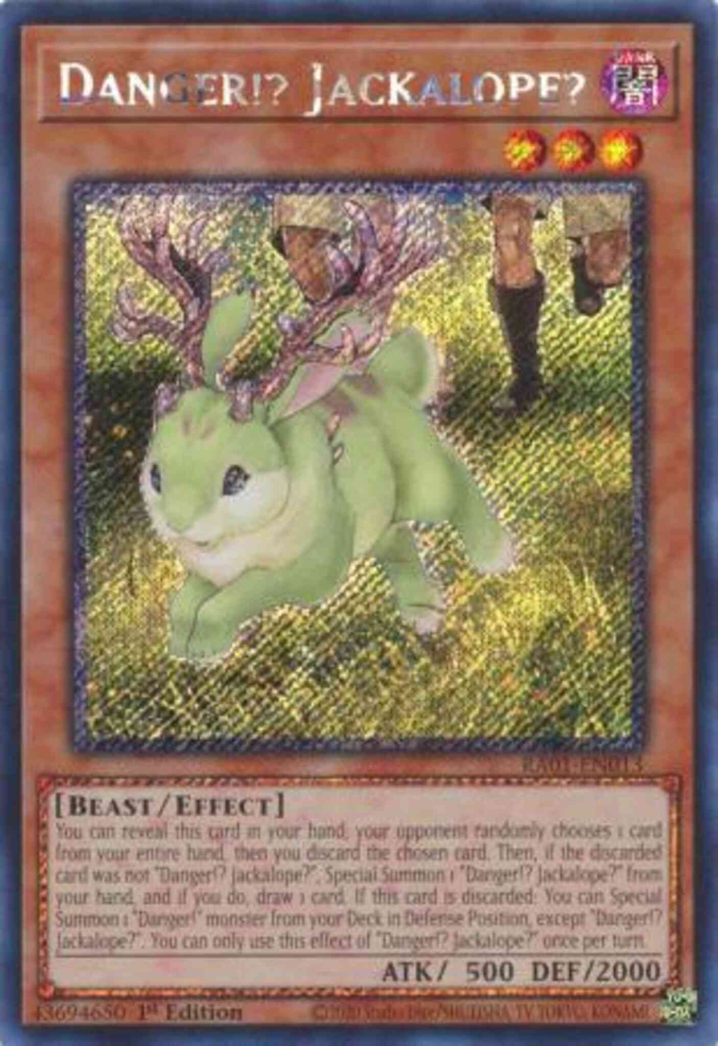 Danger!? Jackalope? - RA01-EN013 - Platinum Secret Rare - 1st Edition
