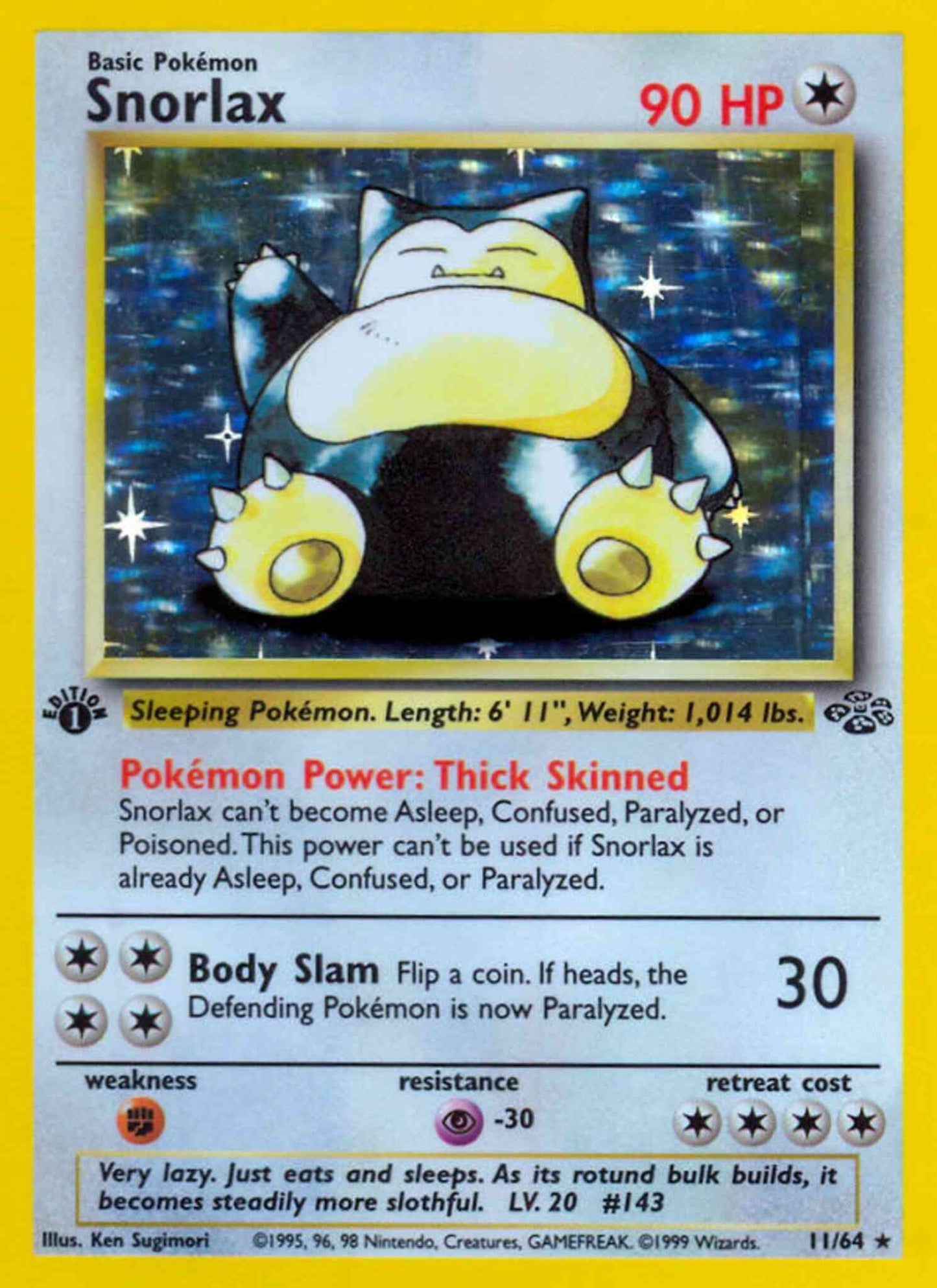 Snorlax - 11/64 - Rare - 1st Edition [base2-11] [Holo]