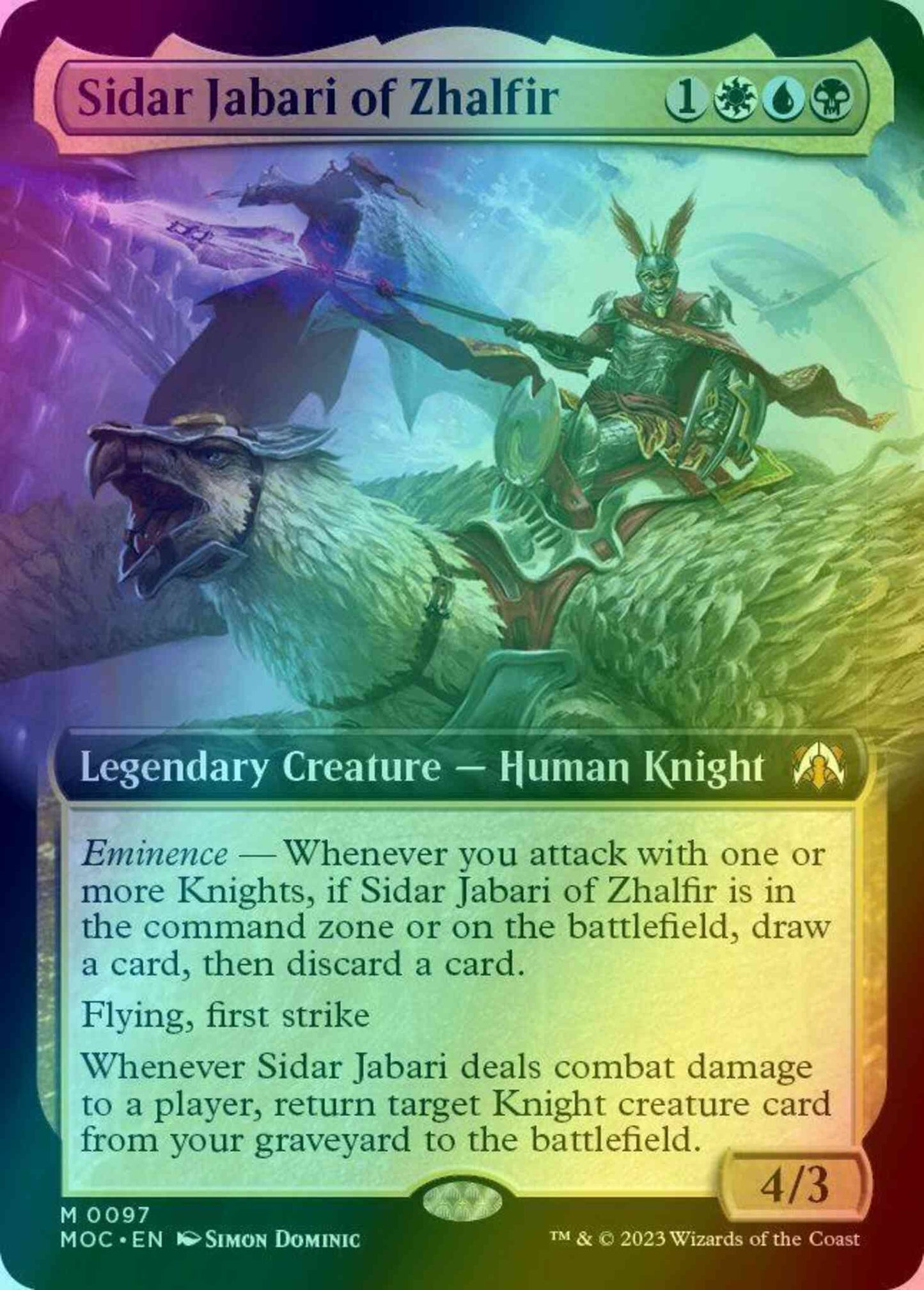 Sidar Jabari of Zhalfir [97] [Extended Art] [March of the Machine: Commander] [Foil]