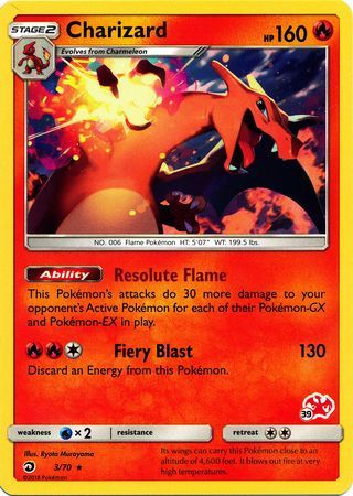 Charizard - 3/70 - Rare - Charizard Stamp [BA01-39] [Non-Holo]