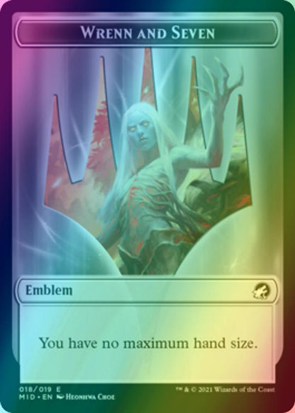 Human Token (01) // Wrenn and Seven Emblem (18) [Innistrad: Midnight Hunt: Tokens] [Foil]