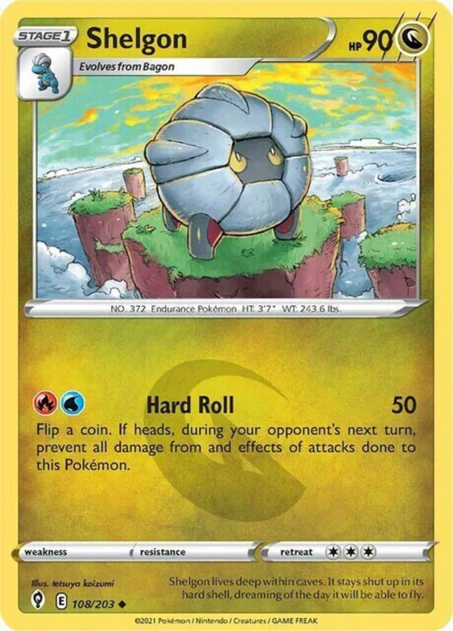 Shelgon - 108/203 - Uncommon [swsh7-108] [Non-Holo]