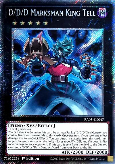 D/D/D Marksman King Tell - RA05-EN047 - Platinum Secret Rare - 1st Edition