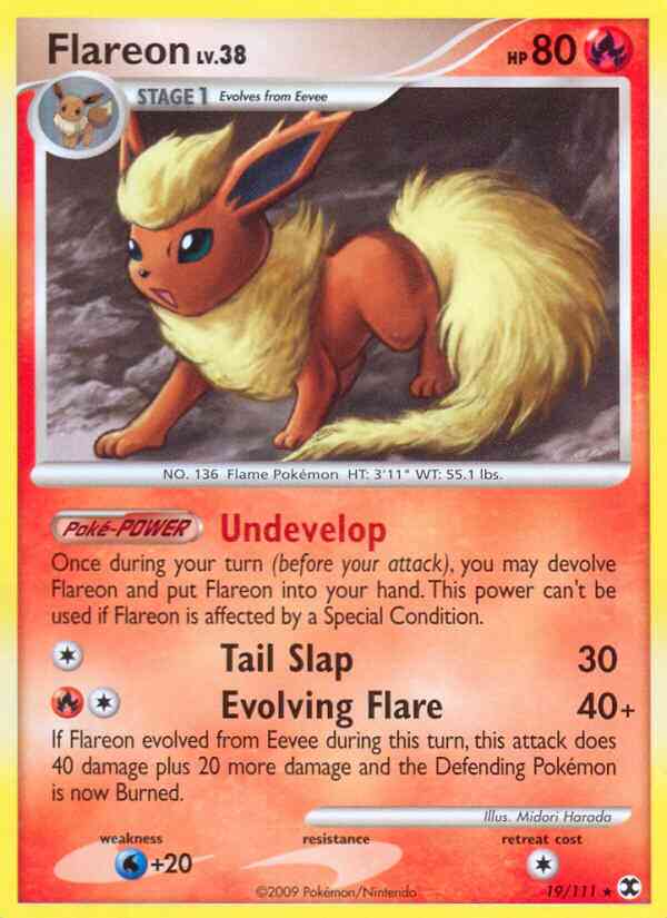 Flareon - 19/111 - Rare [pl2-19] [Reverse Holo]