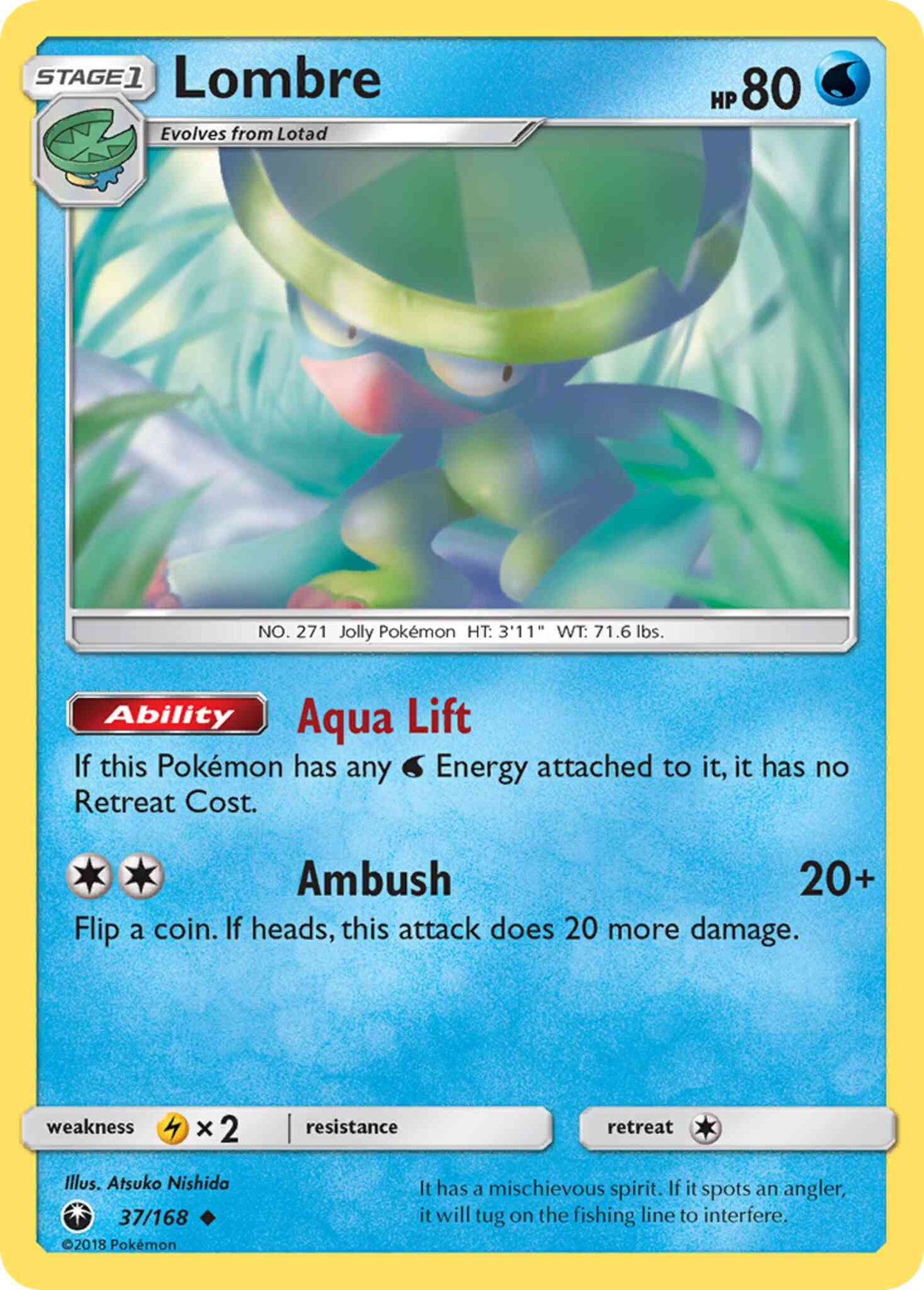Lombre - 37/168 - Uncommon [sm7-37] [Reverse Holo]