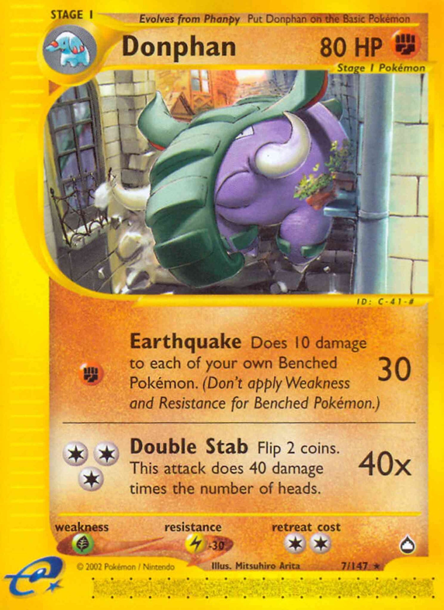 Donphan - 7/147 - Rare [ecard2-7] [Non-Holo]