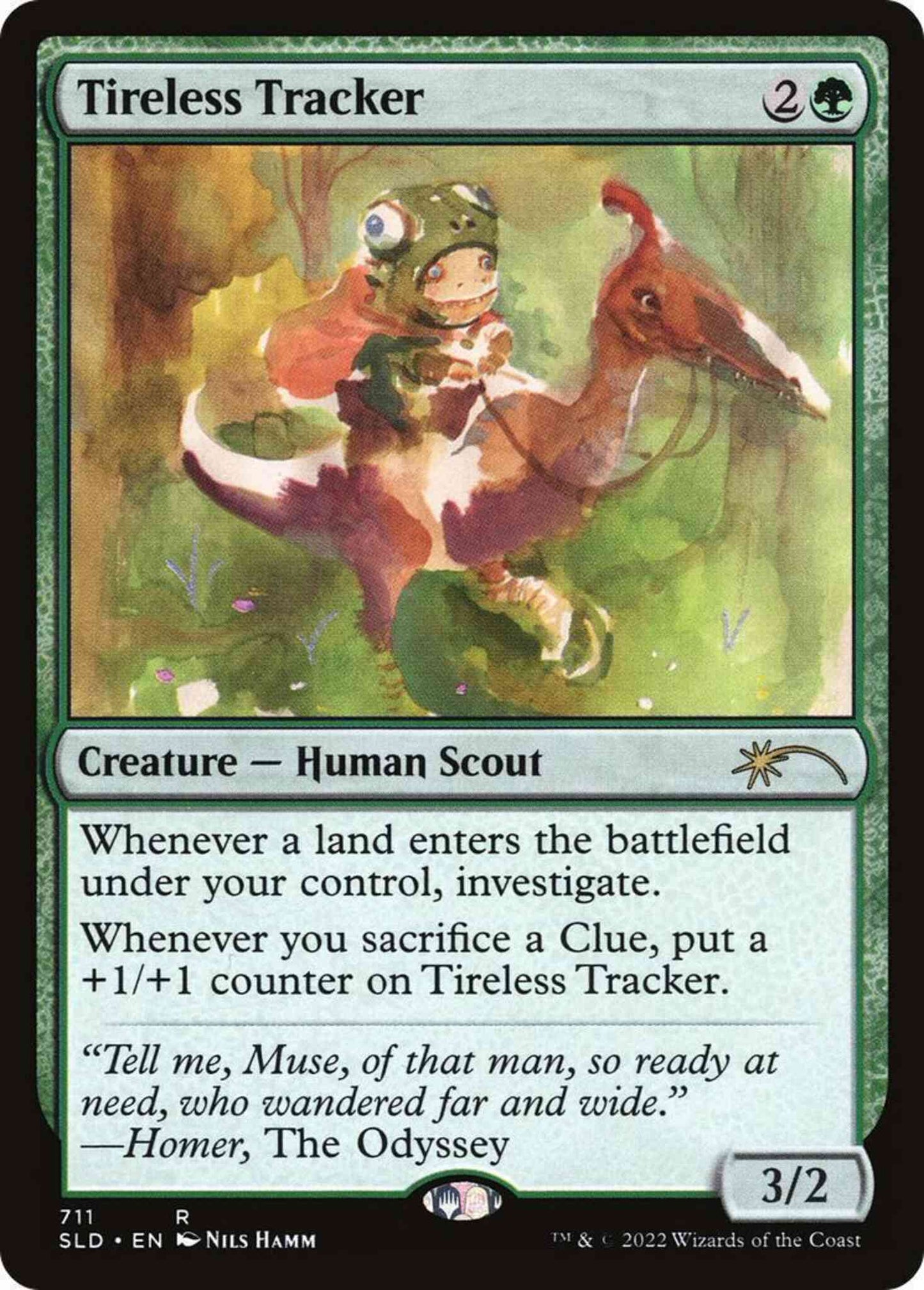 Tireless Tracker [0711] [Watercolor] [Nils Hamm] [Secret Lair Drop] [Non-Foil]