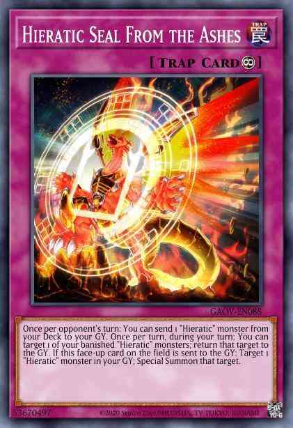 Hieratic Seal From the Ashes - GAOV-EN088 - Secret Rare - Unlimited