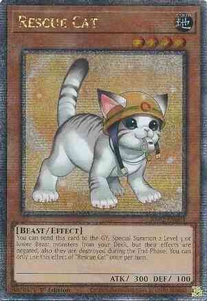 Rescue Cat - Alternate Art - RA02-EN001 - Quarter Century Secret Rare - 1st Edition