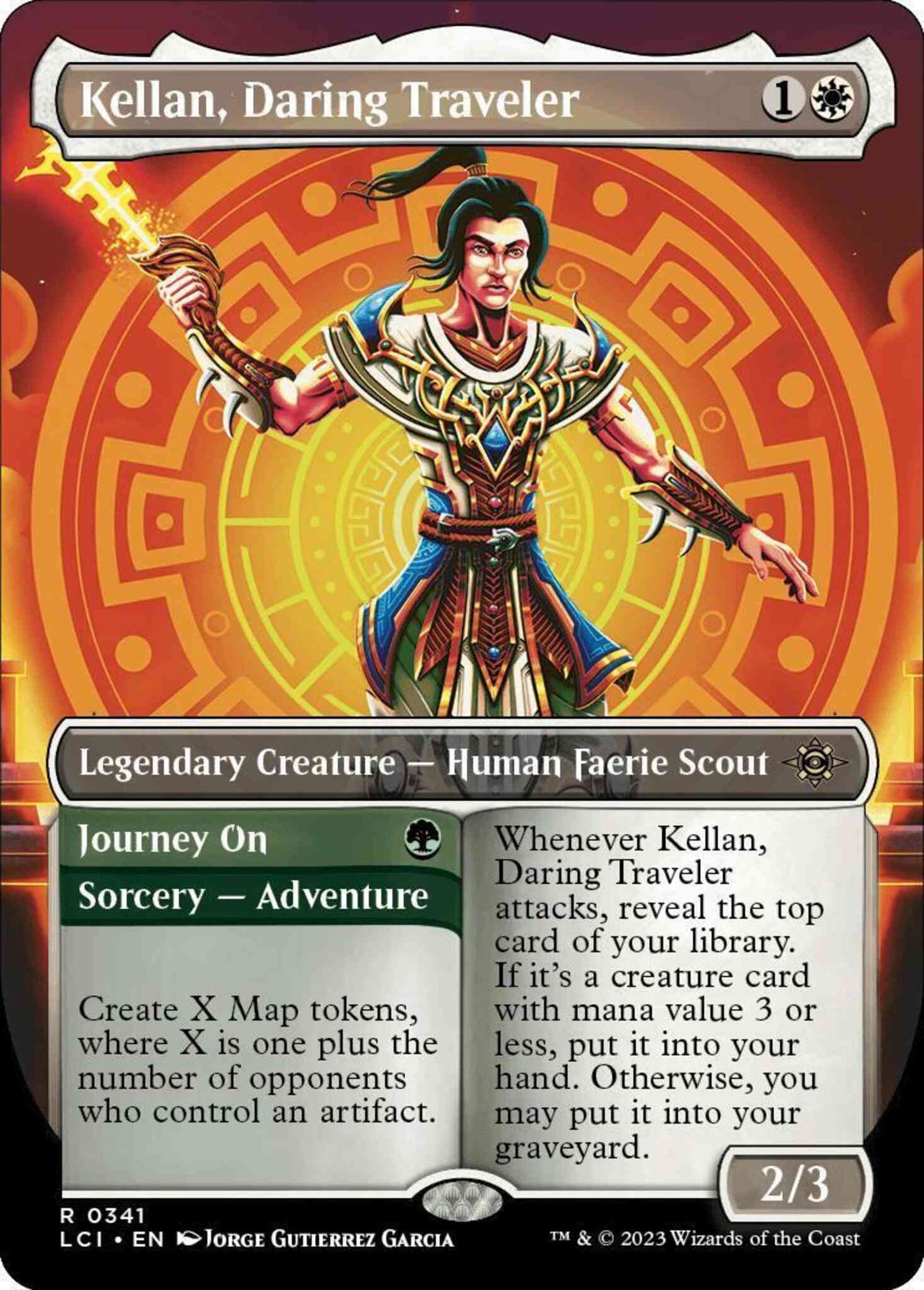 Kellan, Daring Traveler // Journey On [341] [Borderless] [The Lost Caverns of Ixalan] [Non-Foil]