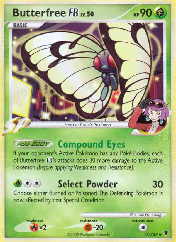 Butterfree FB - 17/147 - Rare [pl3-17] [Reverse Holo]