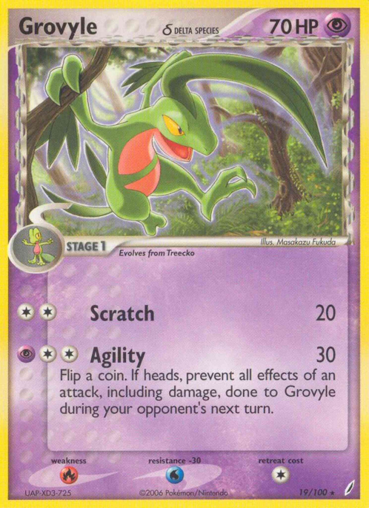 Grovyle δ - 19/100 - Rare [ex14-19] [Non-Holo]