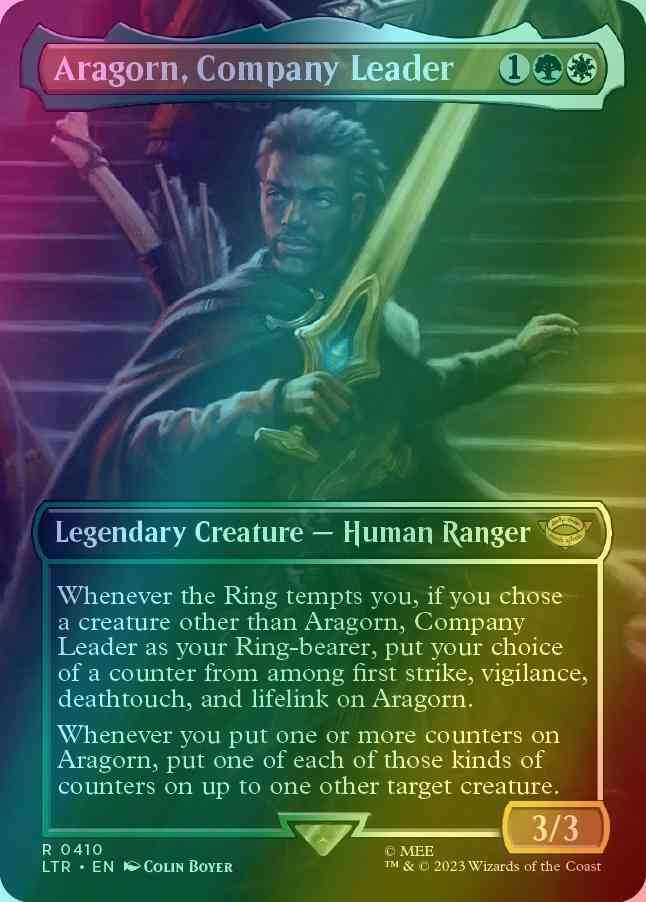 Aragorn, Company Leader [410] [Borderless] [The Lord of the Rings: Tales of Middle-earth] [Foil]
