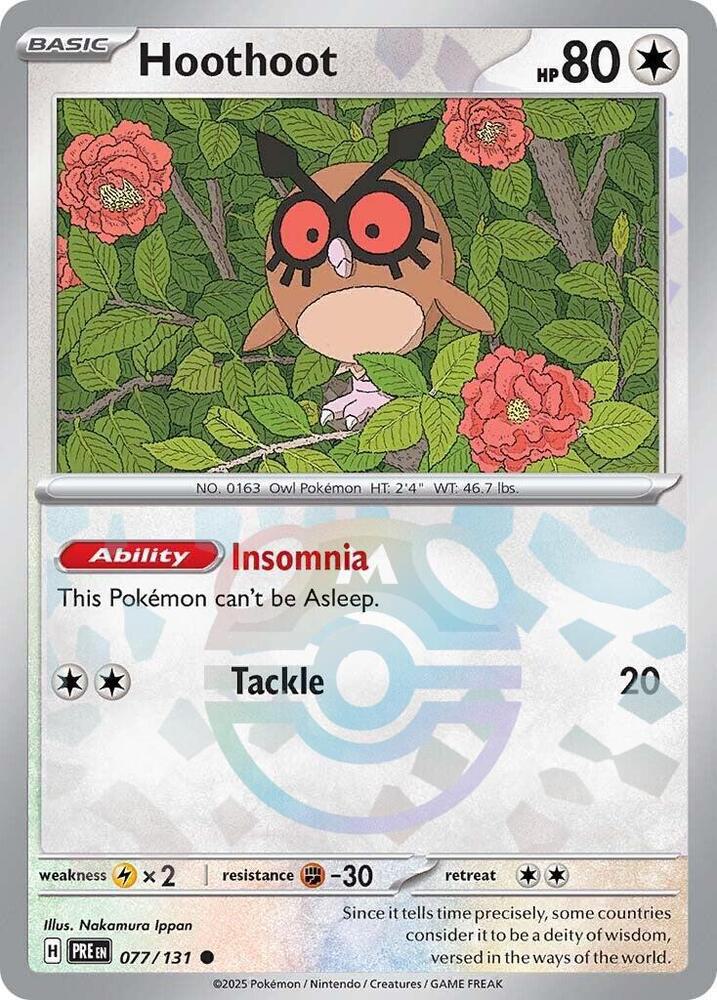 Hoothoot - Master Ball Pattern - 077/131 - Common [sv085-077] [Reverse Holo]