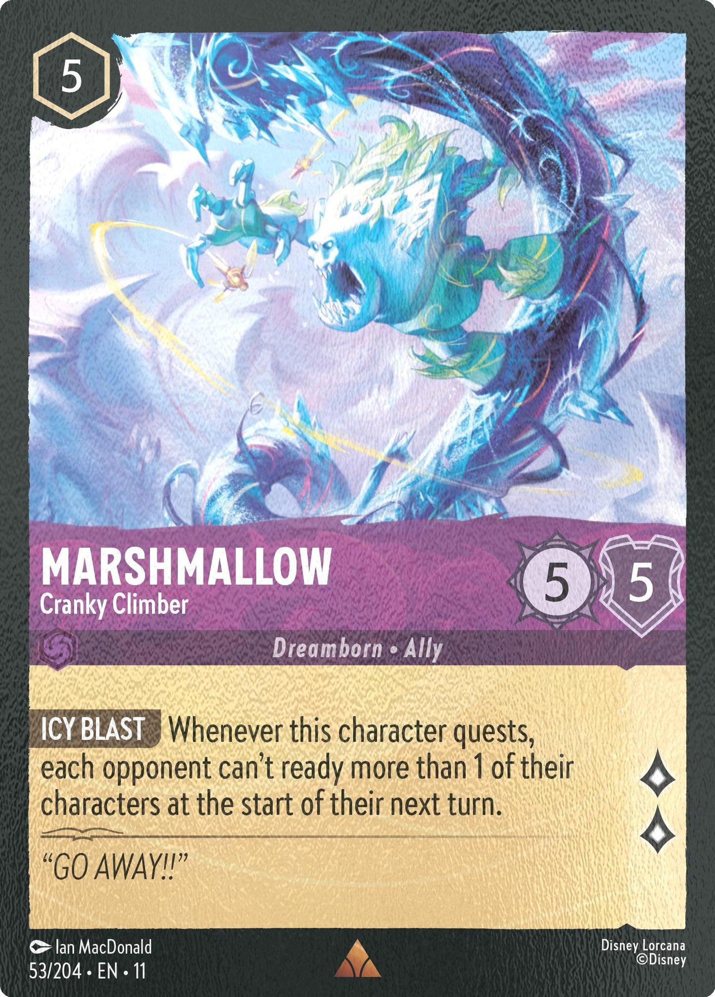 Marshmallow - Cranky Climber - 53/204 [Winterspell] [Cold Foil]