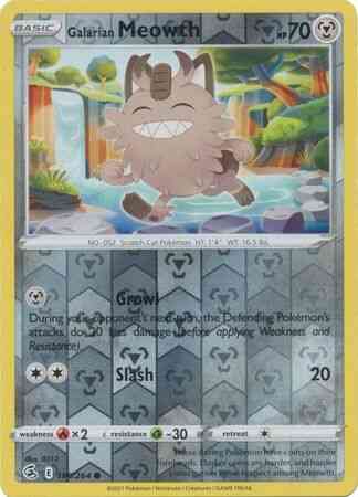 Galarian Meowth - 180/264 - Common [SWSH8-180] [Reverse Holo]