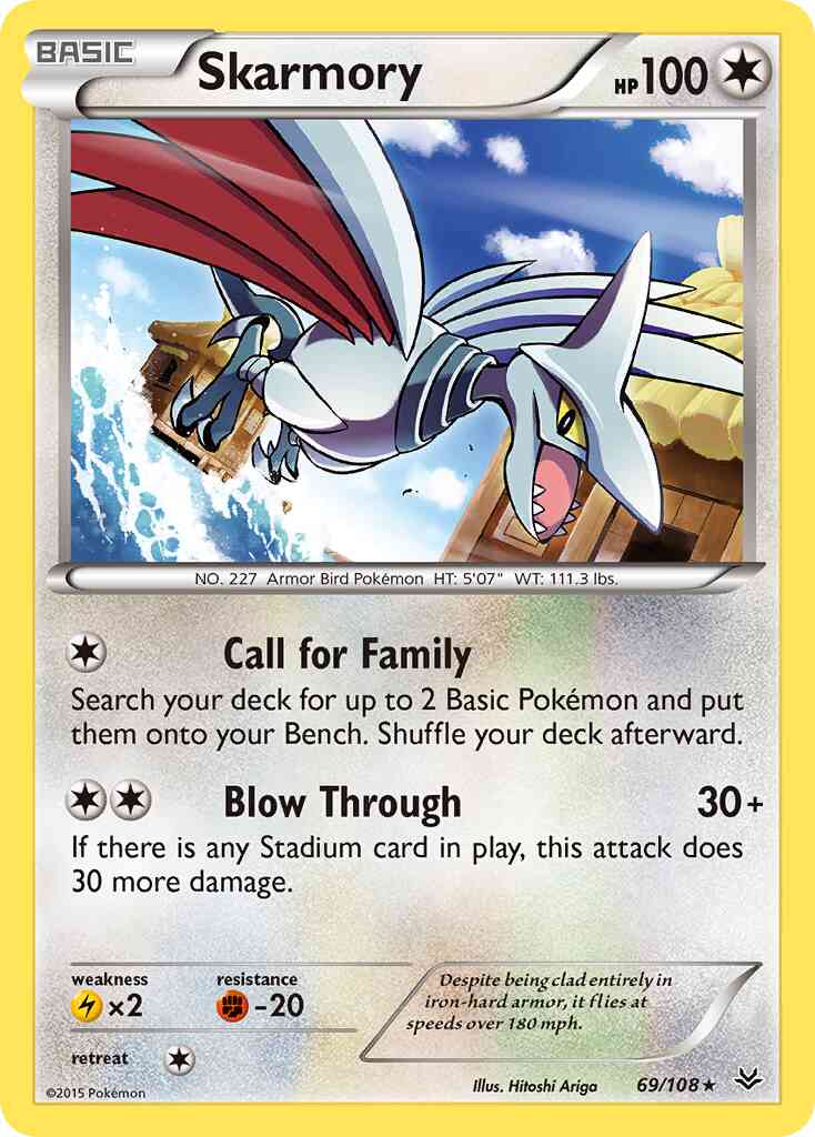 Skarmory - 69/108 - Rare [xy6-69] [Non-Holo]