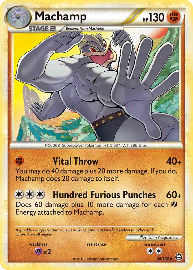Machamp - 26/102 - Rare [hgss4-26] [Reverse Holo]