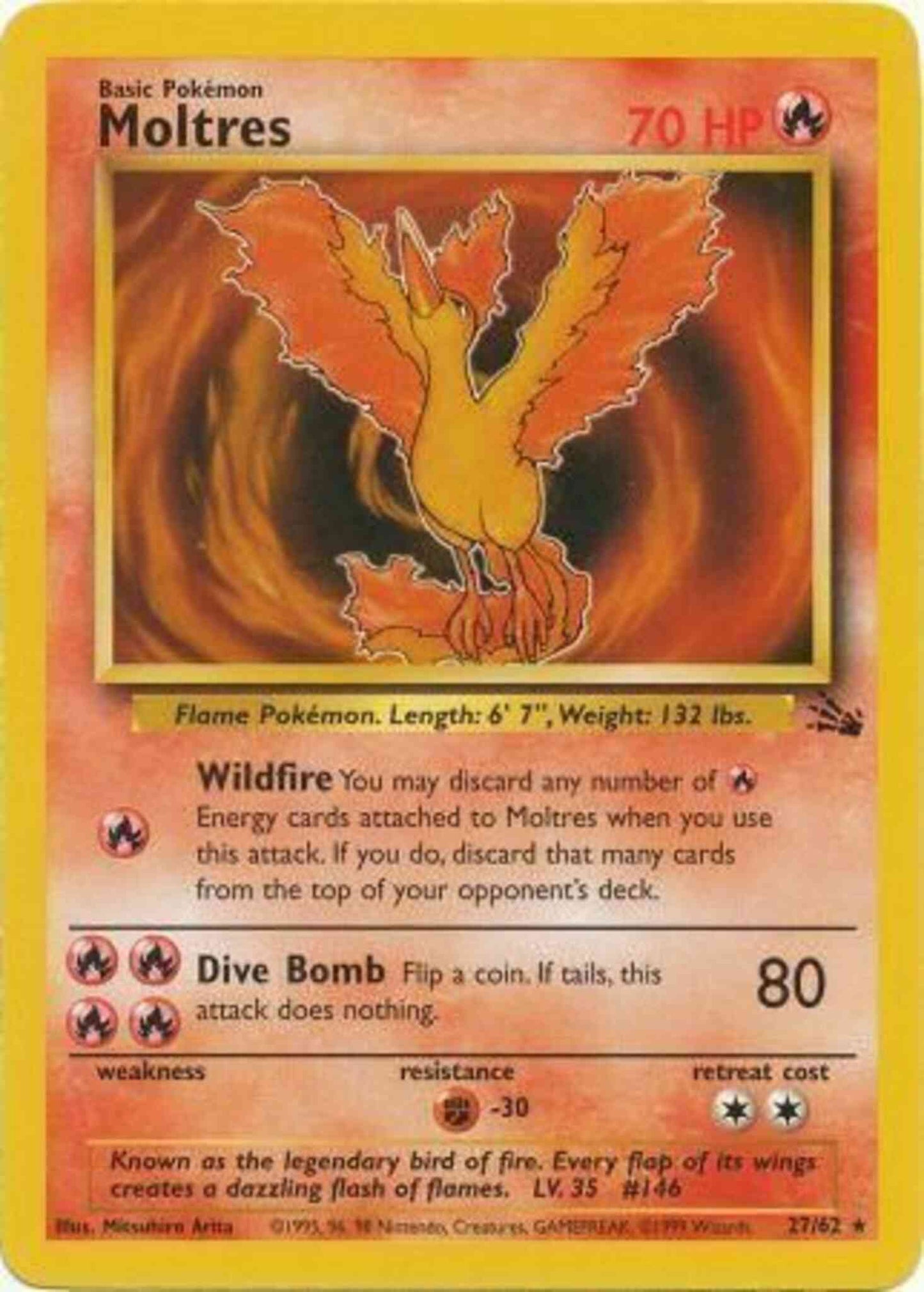 Moltres - 27/62 - Rare - Unlimited [base3U-27] [Non-Holo]