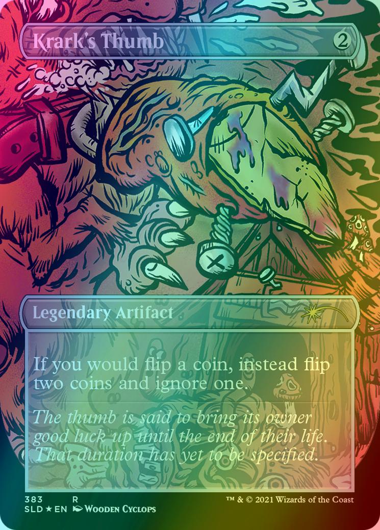 Krark's Thumb // Krark's Thumb [0383] [Borderless] [Heads I Win, Tails You Lose] [Secret Lair Drop] [Foil]