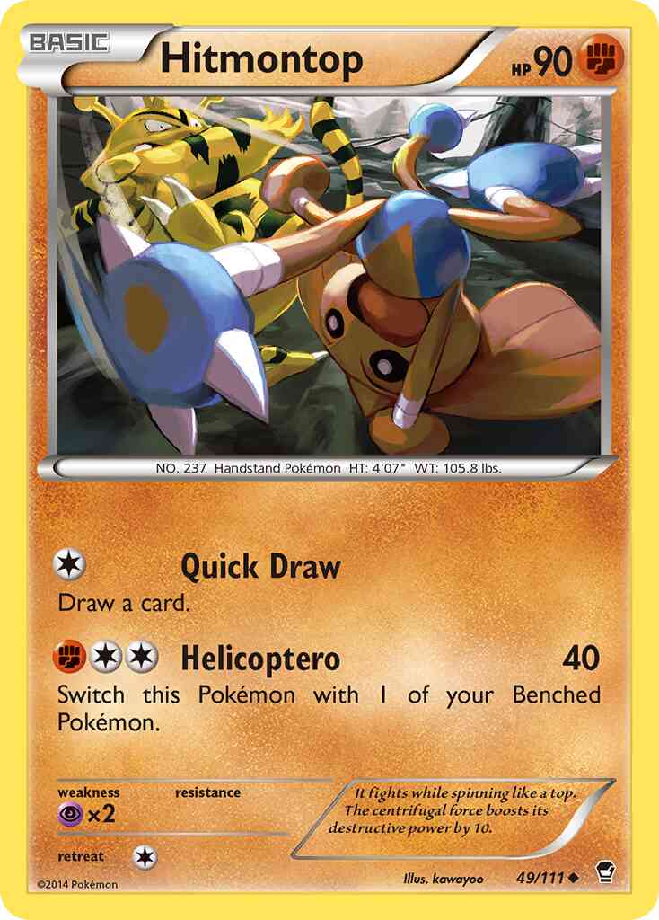 Hitmontop - 49/111 - Uncommon [xy3-49] [Reverse Holo]