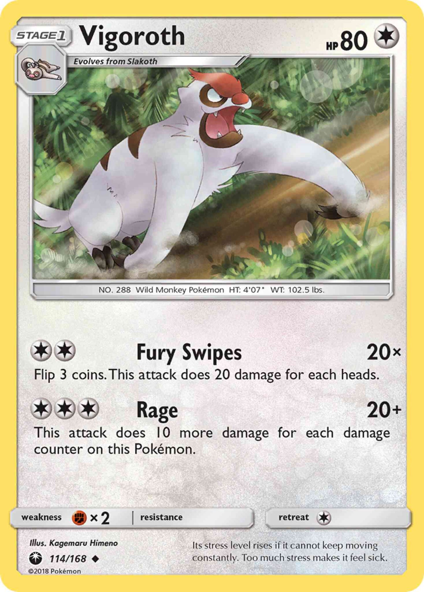 Vigoroth - 114/168 - Uncommon [sm7-114] [Non-Holo]
