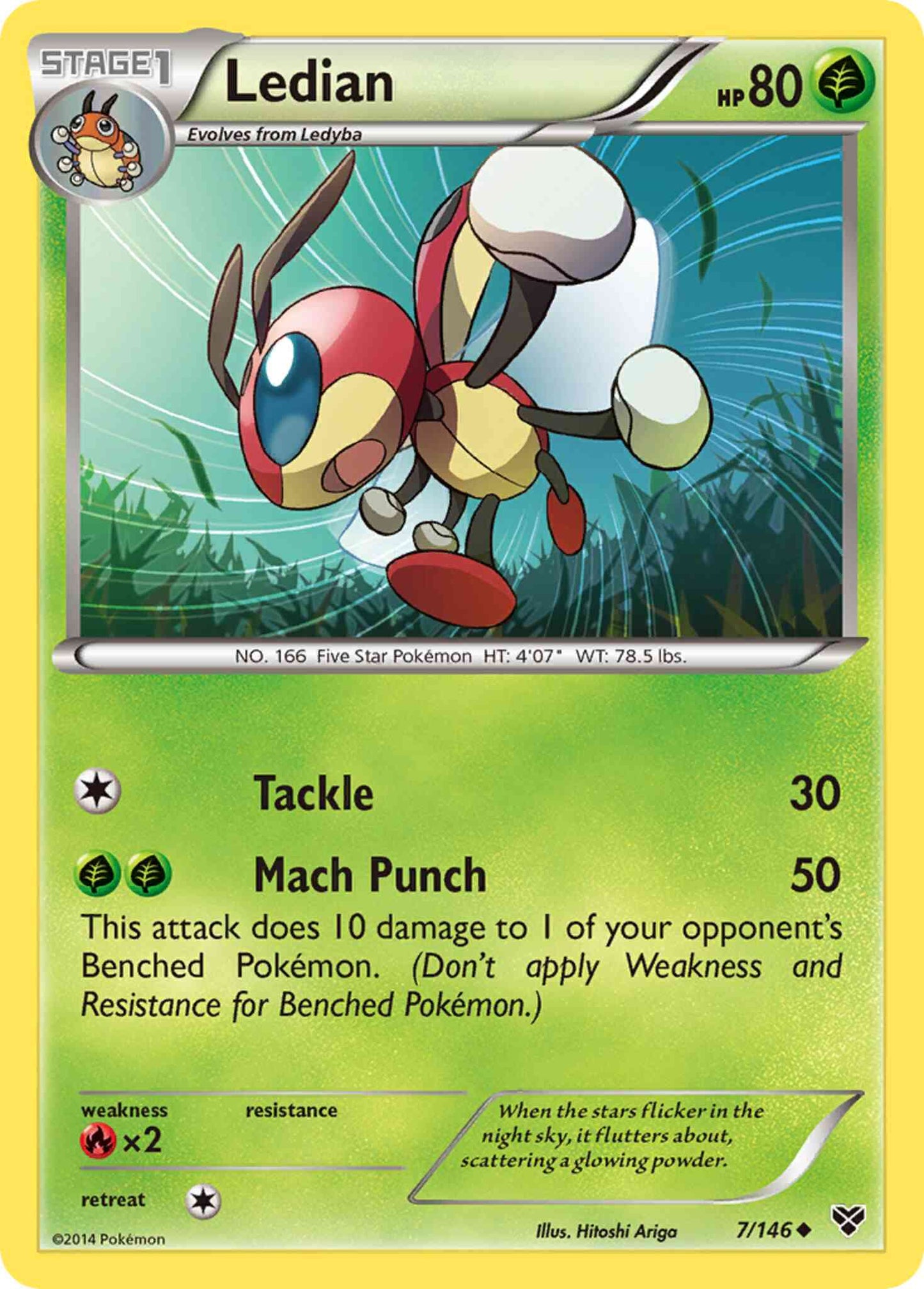 Ledian - 7/146 - Uncommon [xy1-7] [Non-Holo]